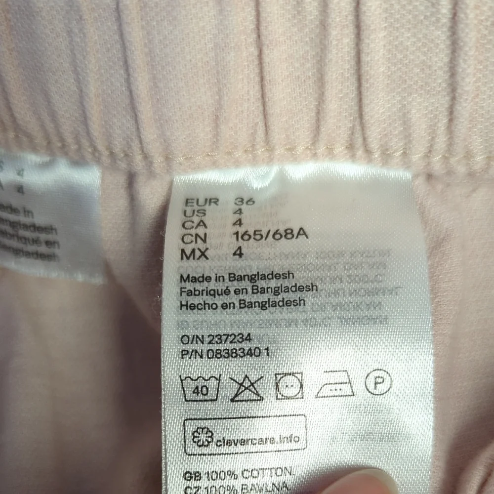 19933 H&M Wide Leg Linen Pant Pink size 4 coastalcore summer resortwear casual